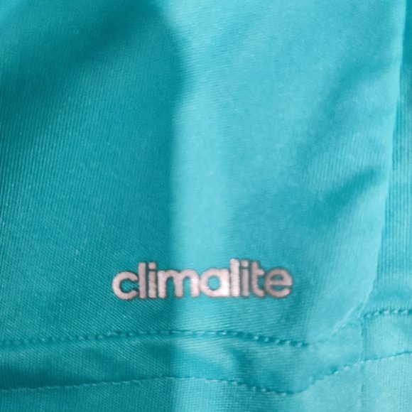 Adidas athletic wear cyan & black short sleeve shirt Women's size M - Picture 4 of 5